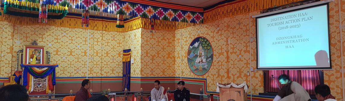 His Excellency was presented with the tourism promotion in Haa by the Dzongkhag Planning Officer